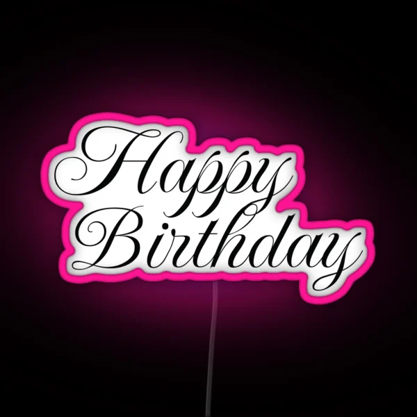 Happy Birthday Text RGB Neon Sign