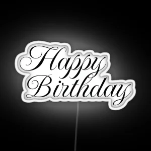Happy Birthday Text RGB Neon Sign