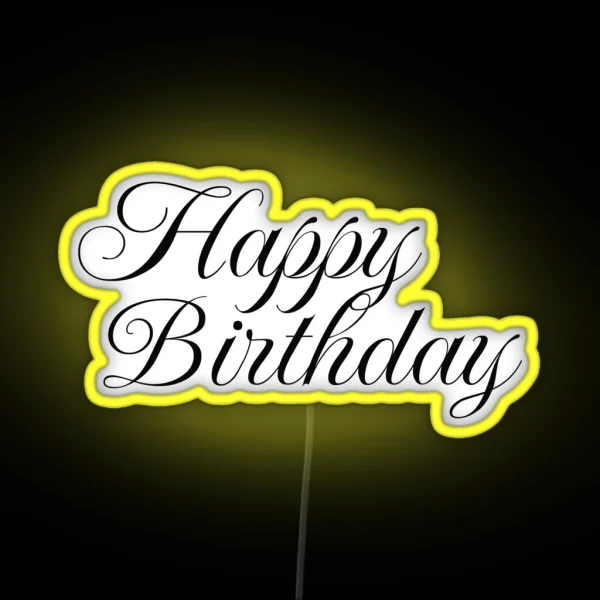 Happy Birthday Text RGB Neon Sign