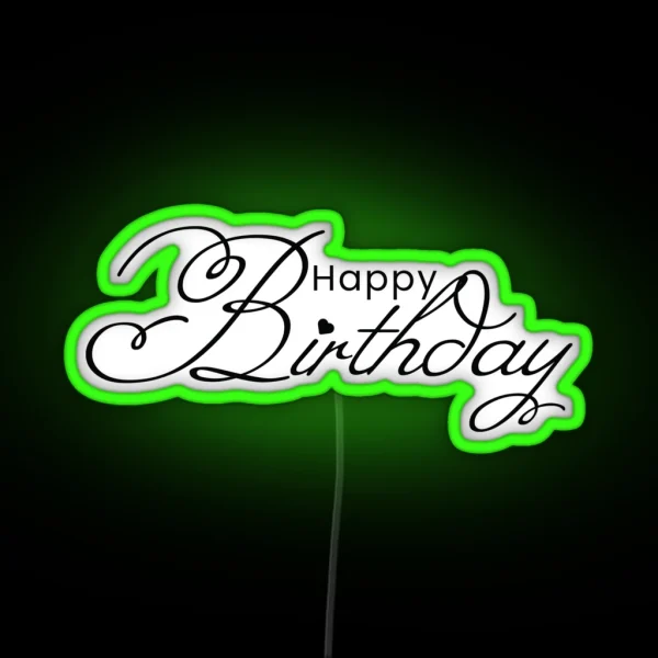 Happy Birthday Text RGB Neon Sign