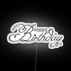 Happy Birthday Text RGB Neon Sign
