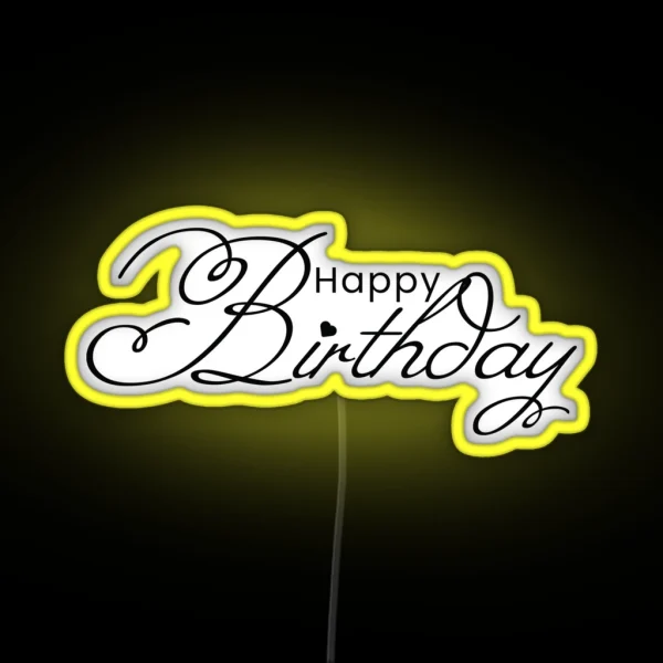 Happy Birthday Text RGB Neon Sign