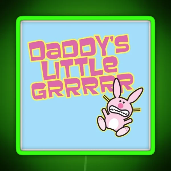 Happy Bunny RGB Neon Sign