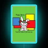 Vibrant colorful neon rabbit decoration for home bar kitchen space