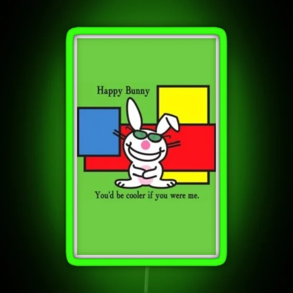 Happy Bunny RGB Neon Sign