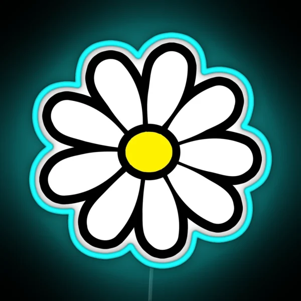 Happy Daisy Flower Power 60 S 70s Retro RGB Neon Sign