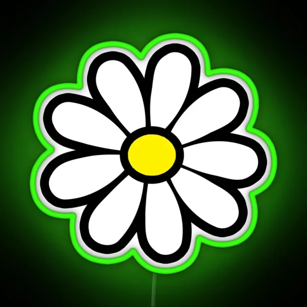 Happy Daisy Flower Power 60 S 70s Retro RGB Neon Sign