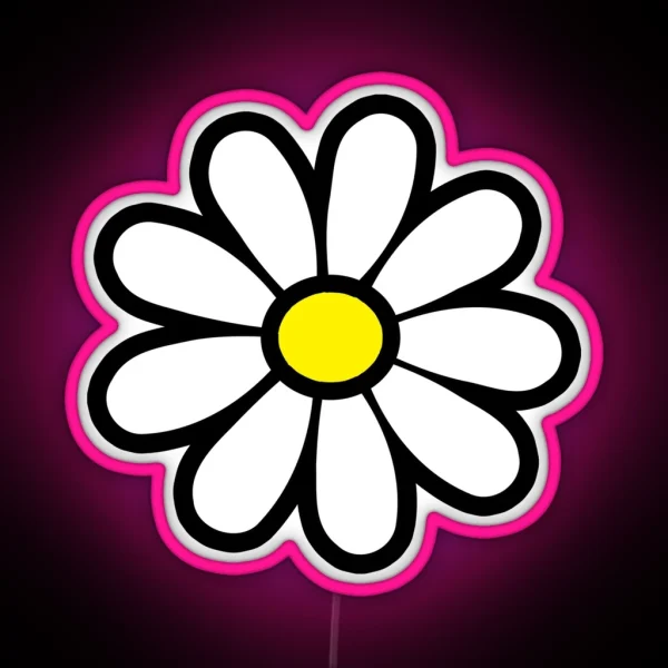 Happy Daisy Flower Power 60 S 70s Retro RGB Neon Sign