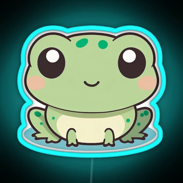 Happy Frog Cute Kawaii Chibi Hand Drawn RGB Neon Sign