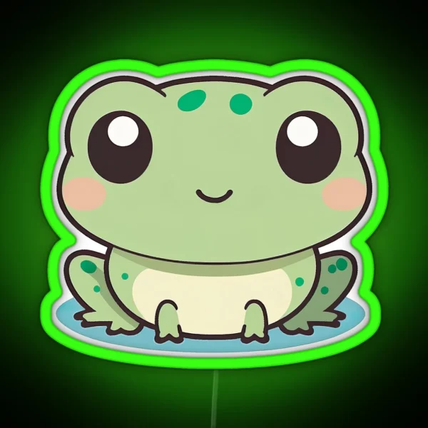 Happy Frog Cute Kawaii Chibi Hand Drawn RGB Neon Sign