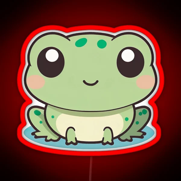 Happy Frog Cute Kawaii Chibi Hand Drawn RGB Neon Sign