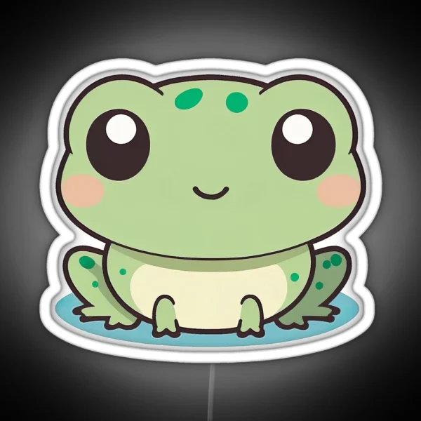 Happy Frog Cute Kawaii Chibi Hand Drawn RGB Neon Sign