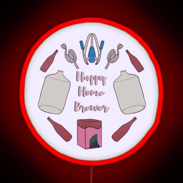 Happy Home Brewer Wine Burgundy RGB Neon Sign
