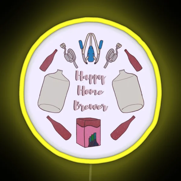 Happy Home Brewer Wine Burgundy RGB Neon Sign