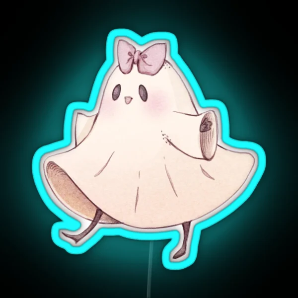 Happy Little Ghost Friend RGB Neon Sign