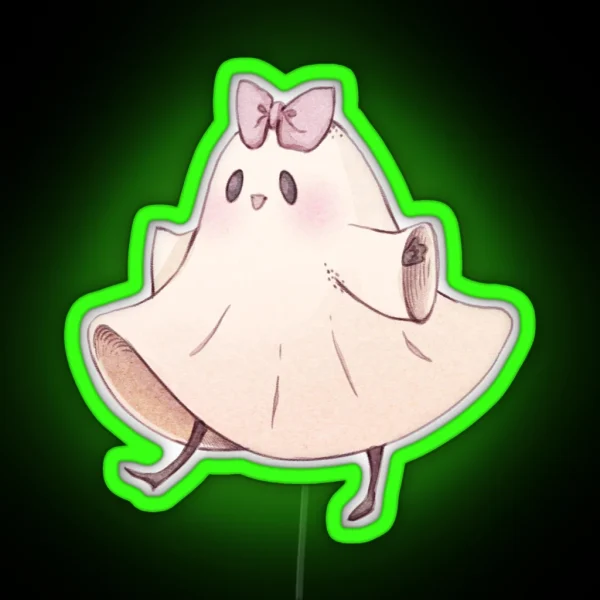 Happy Little Ghost Friend RGB Neon Sign