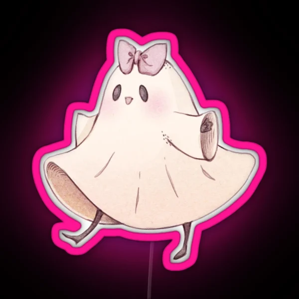 Happy Little Ghost Friend RGB Neon Sign