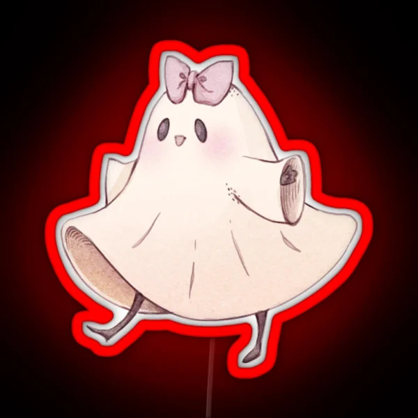 Happy Little Ghost Friend RGB Neon Sign
