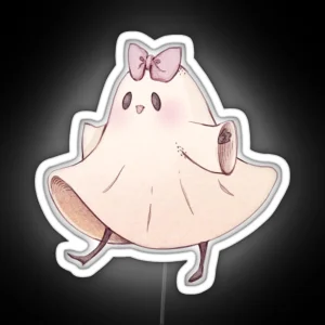 Happy Little Ghost Friend RGB Neon Sign