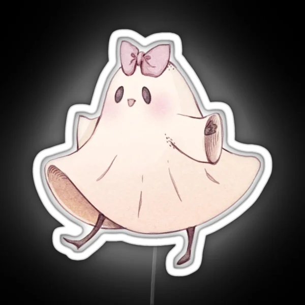 Happy Little Ghost Friend RGB Neon Sign