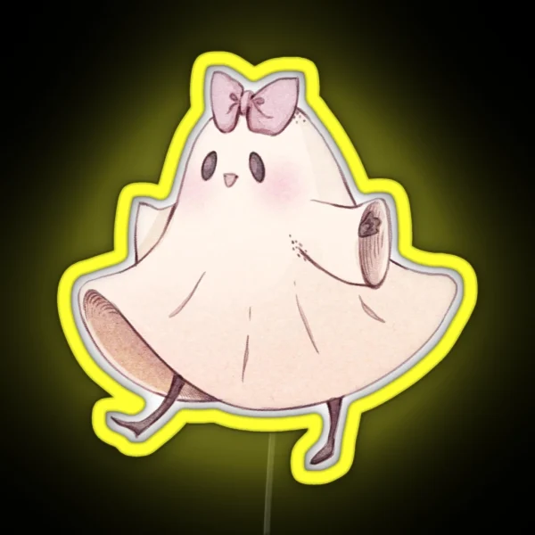 Happy Little Ghost Friend RGB Neon Sign
