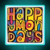 Vibrant Retro Inspired Neon Sign for Happy Mondays Music Fans