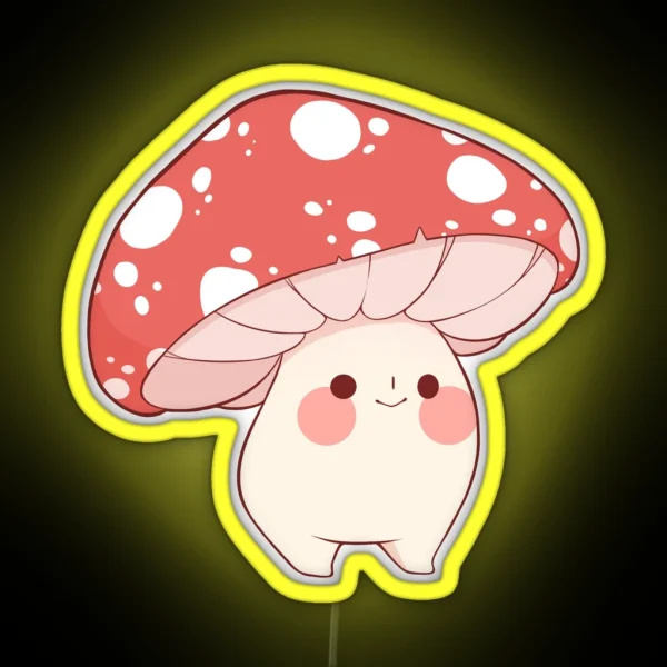 Happy Mushroom RGB Neon Sign