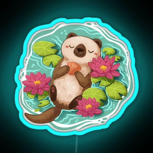 Happy Otter RGB Neon Sign