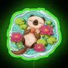 Vibrant RGB neon 'Happy Otter' wall decoration for home ambiance lighting