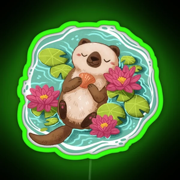 Happy Otter RGB Neon Sign