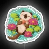 Colorful outdoor RGB neon sign with happy otter design