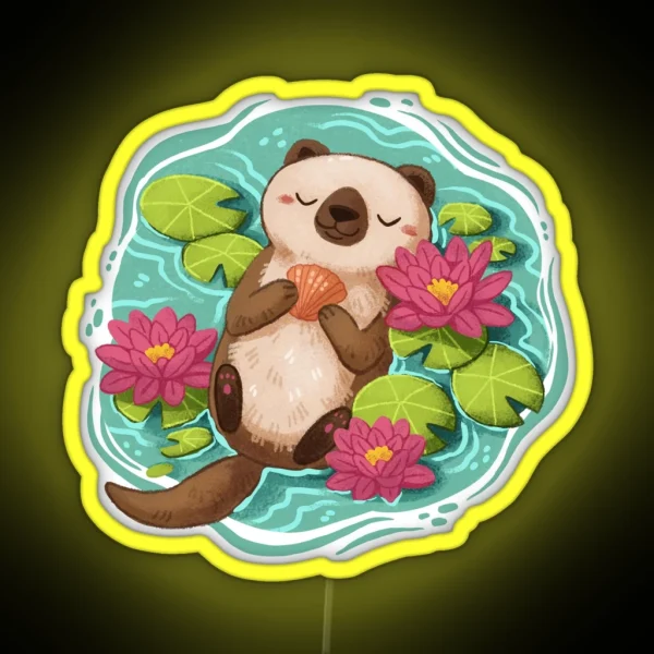 Happy Otter RGB Neon Sign