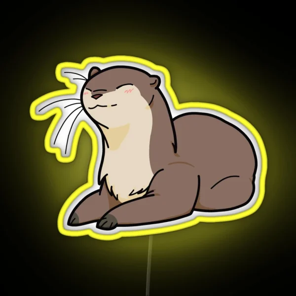 Happy Otter RGB Neon Sign