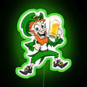 Happy Party Leprechaun RGB Neon Sign