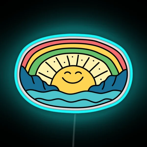 Happy Sun RGB Neon Sign