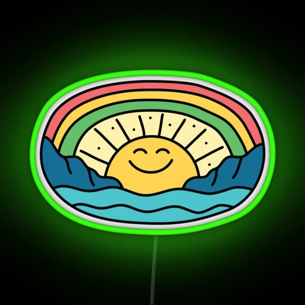 Happy Sun RGB Neon Sign