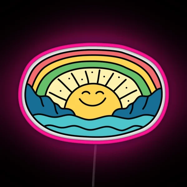 Happy Sun RGB Neon Sign