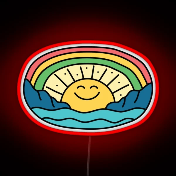 Happy Sun RGB Neon Sign