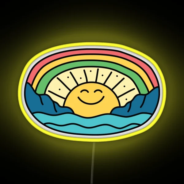 Happy Sun RGB Neon Sign