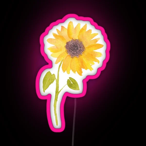 Happy Sunflower RGB Neon Sign