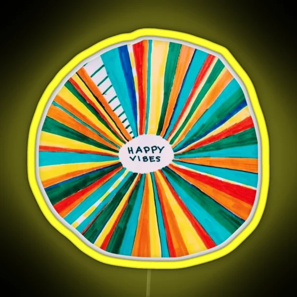 Happy Vibes RGB Neon Sign