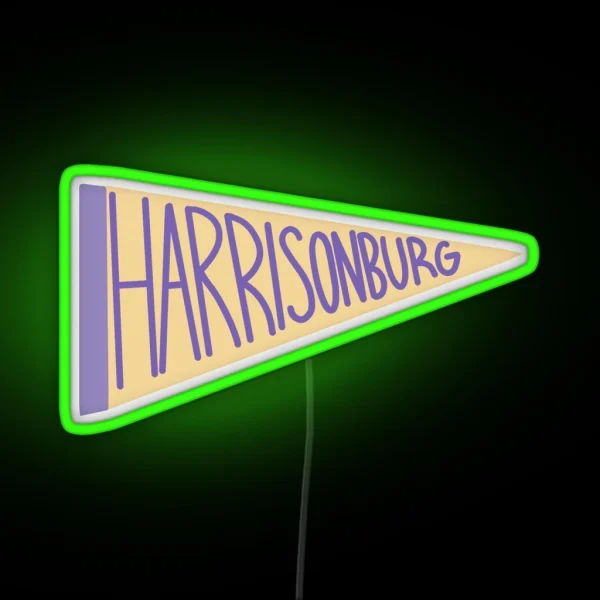 Harrisonburg Pennant RGB Neon Sign