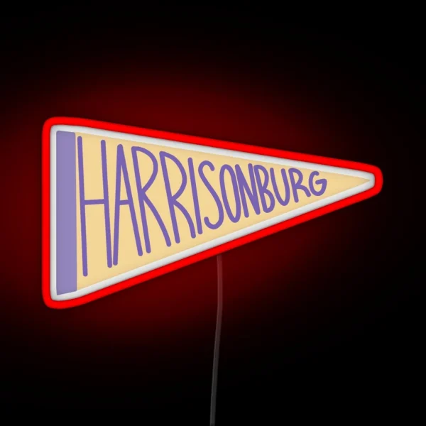 Harrisonburg Pennant RGB Neon Sign