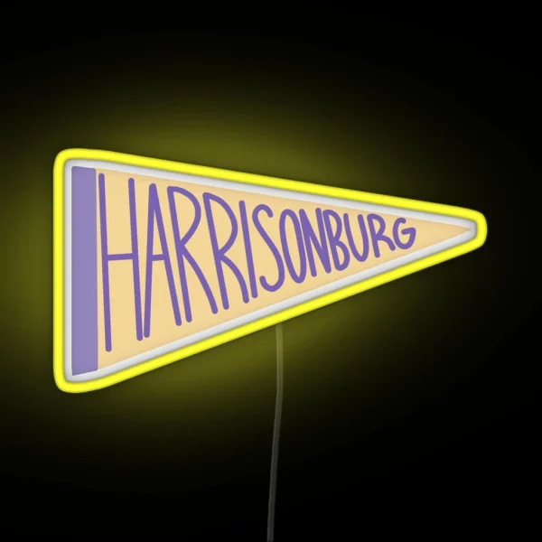 Harrisonburg Pennant RGB Neon Sign