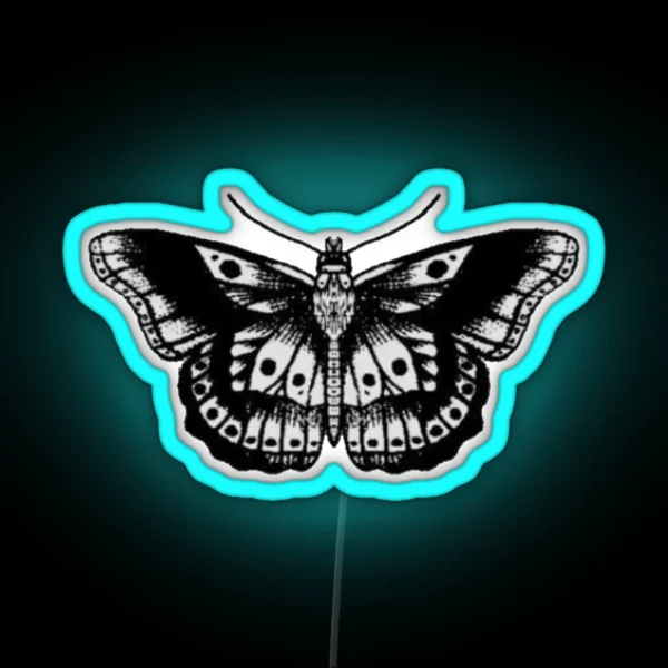 Harry Moth Butterfly Tattoo RGB Neon Sign