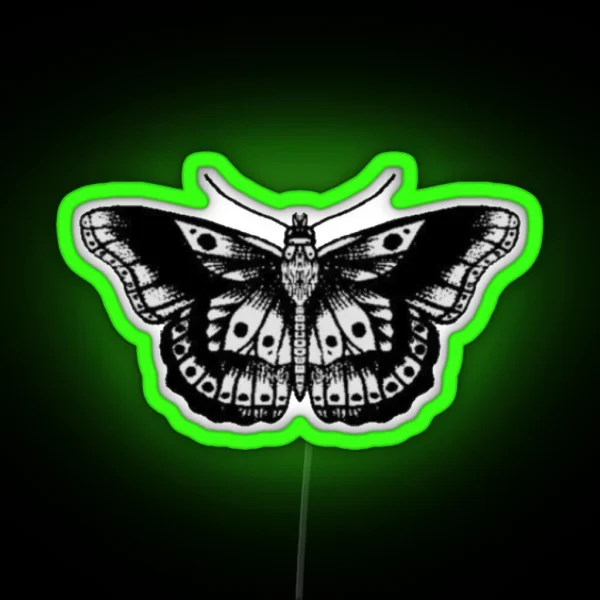 Harry Moth Butterfly Tattoo RGB Neon Sign
