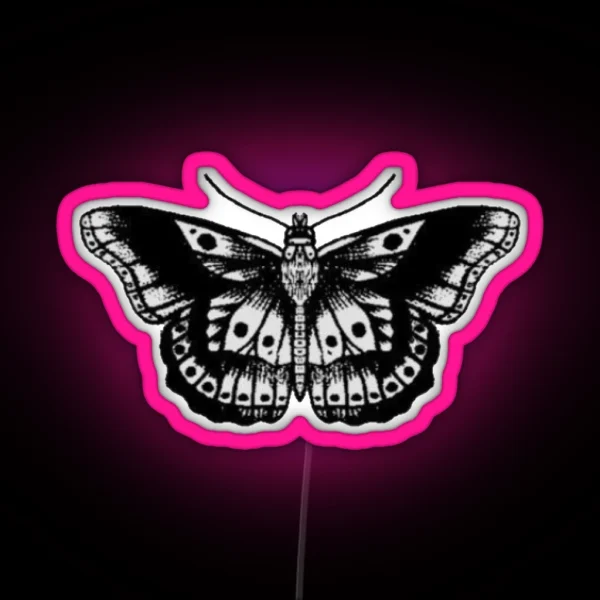 Harry Moth Butterfly Tattoo RGB Neon Sign