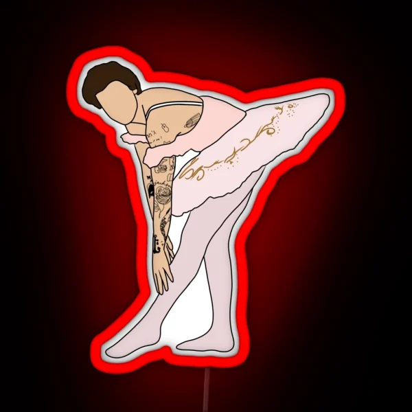 Harry Styles Ballet Pose Print RGB Neon Sign