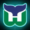 Vibrant retro style Hartford Whalers NHL team logo neon sign