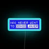 Neon Jaber OVOO Logo Sign in Vibrant RGB Colours Lighting